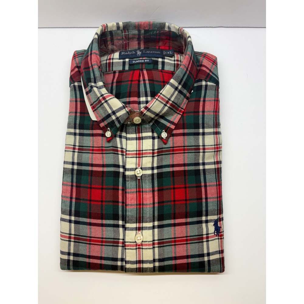Ralph Lauren Plaid Button Down Shirt Men's XL Classic Fit NWT Preppy Holiday